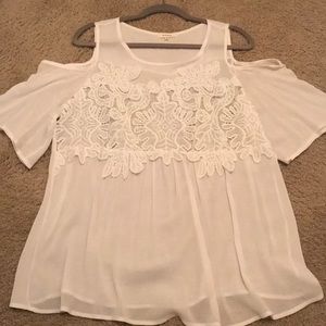 Sheer White Cold Shoulder Top